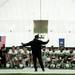 EMU head coach Ron English talks to the team after spring practice on Sunday, April 14. AnnArbor.com I Daniel Brenner